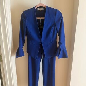Tahari Royal Blue Straight Leg Pants & Jumpsuit Set